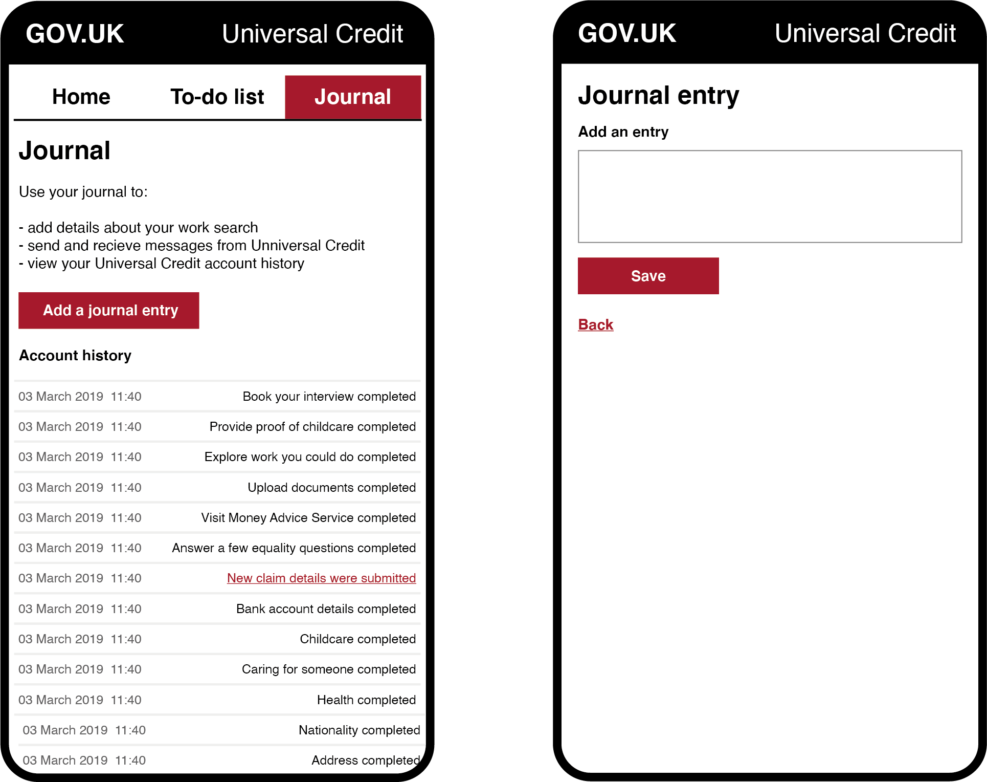 Universal Credit Account